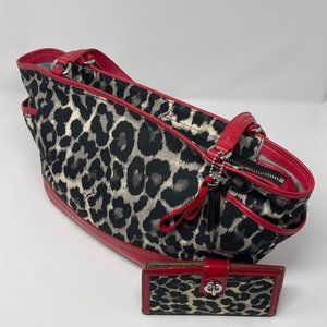 COACH, Satchel and Wallet in Leopard Print